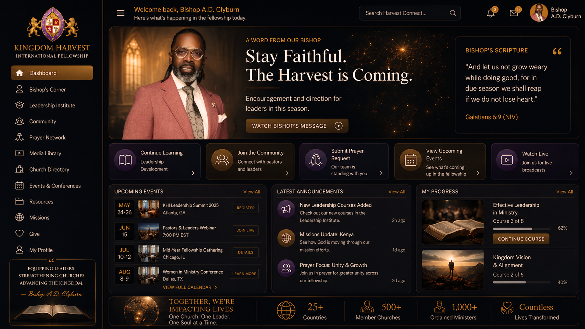 Kingdom Harvest Dashboard